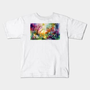 Watercolor Floral bloom spring Garden3 Kids T-Shirt